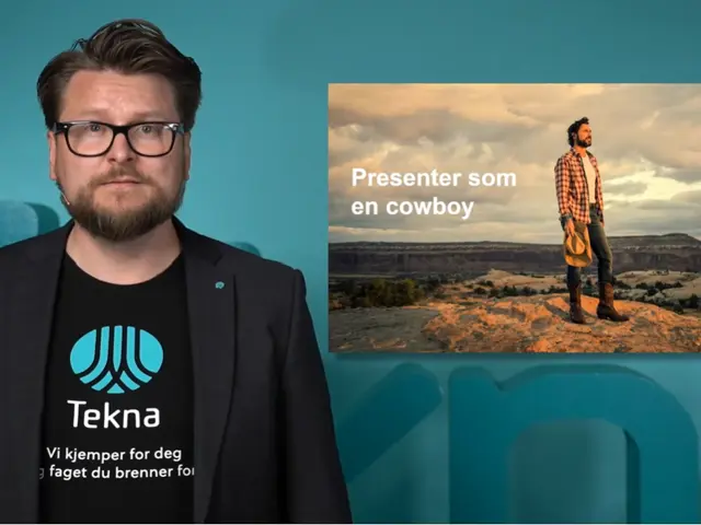 Bildemontasj av Markus Ekornes Myhre ved siden av et bilde av en cowboy i solnedgang