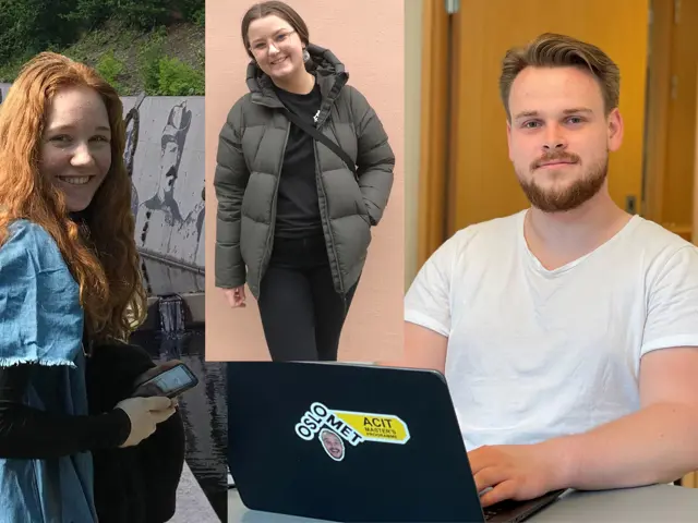 Bildemontasje av Julie, Pål Anders og Solveig