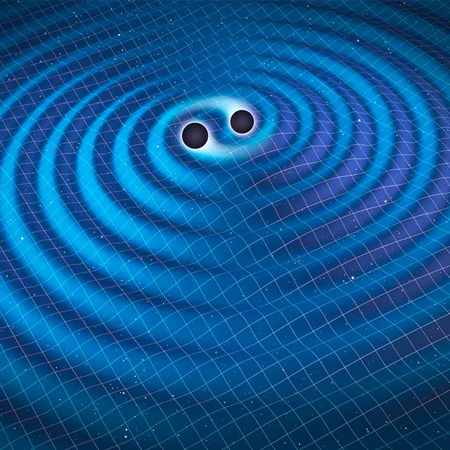 Illustrasjon av gravitasjonsbølger i universet