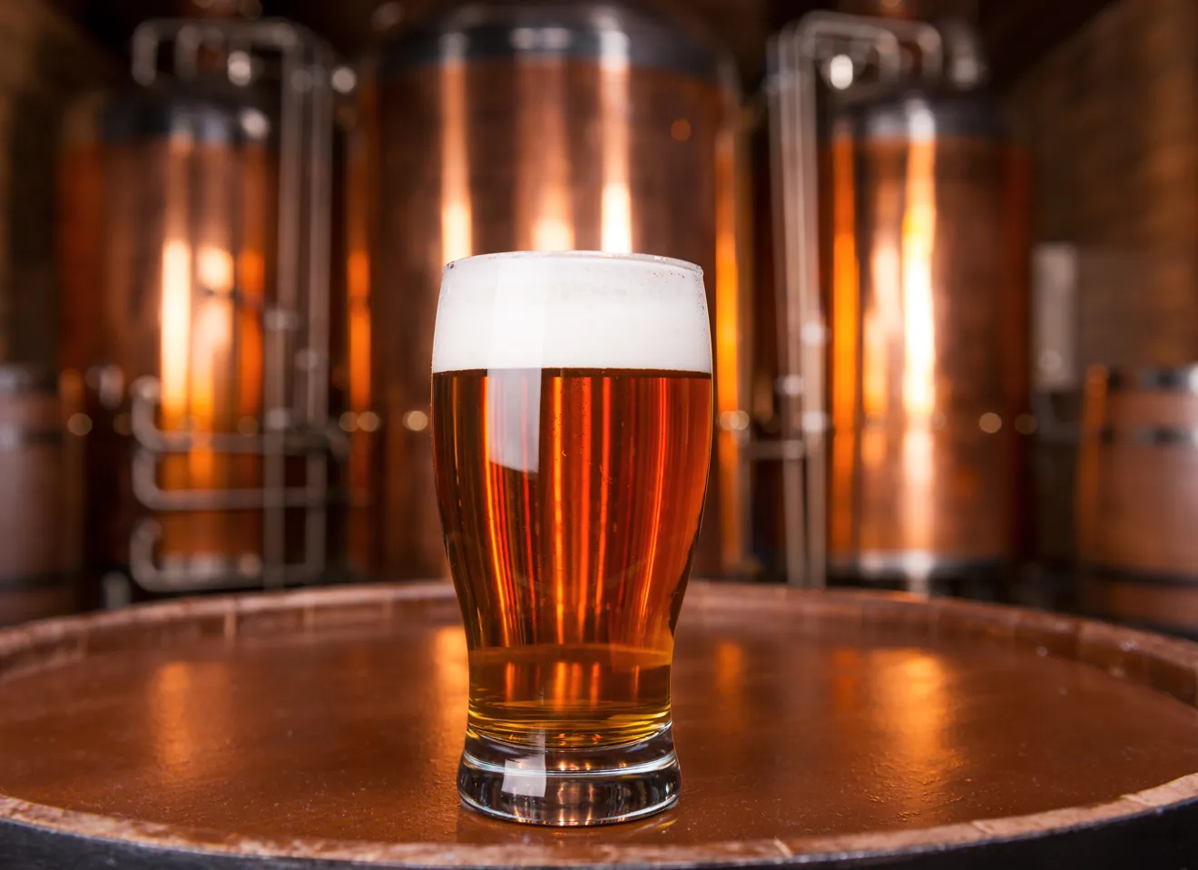 Ølglass i bryggeri