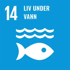Logo for FN's bærekraftsmål nummer 14