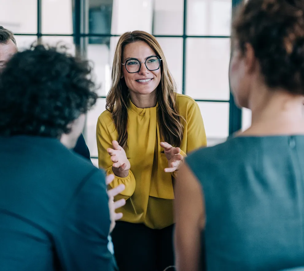 Leder snakker til sine ansatte