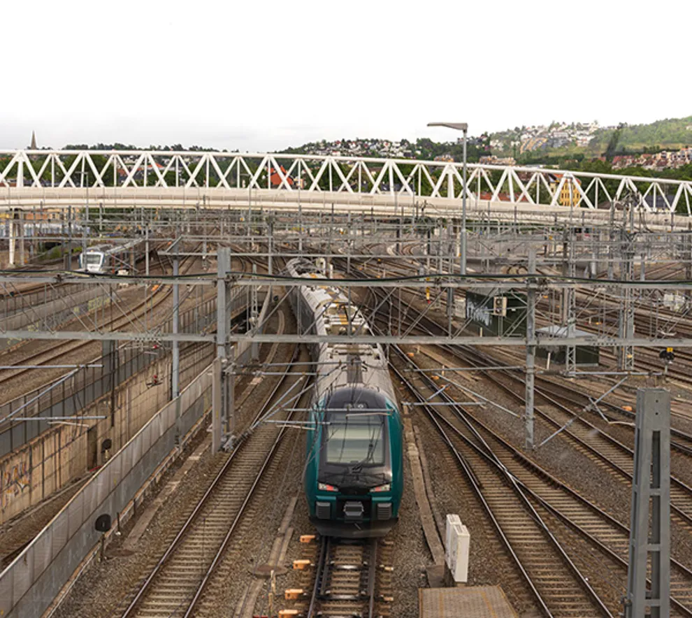 Tog som kjører i Oslo