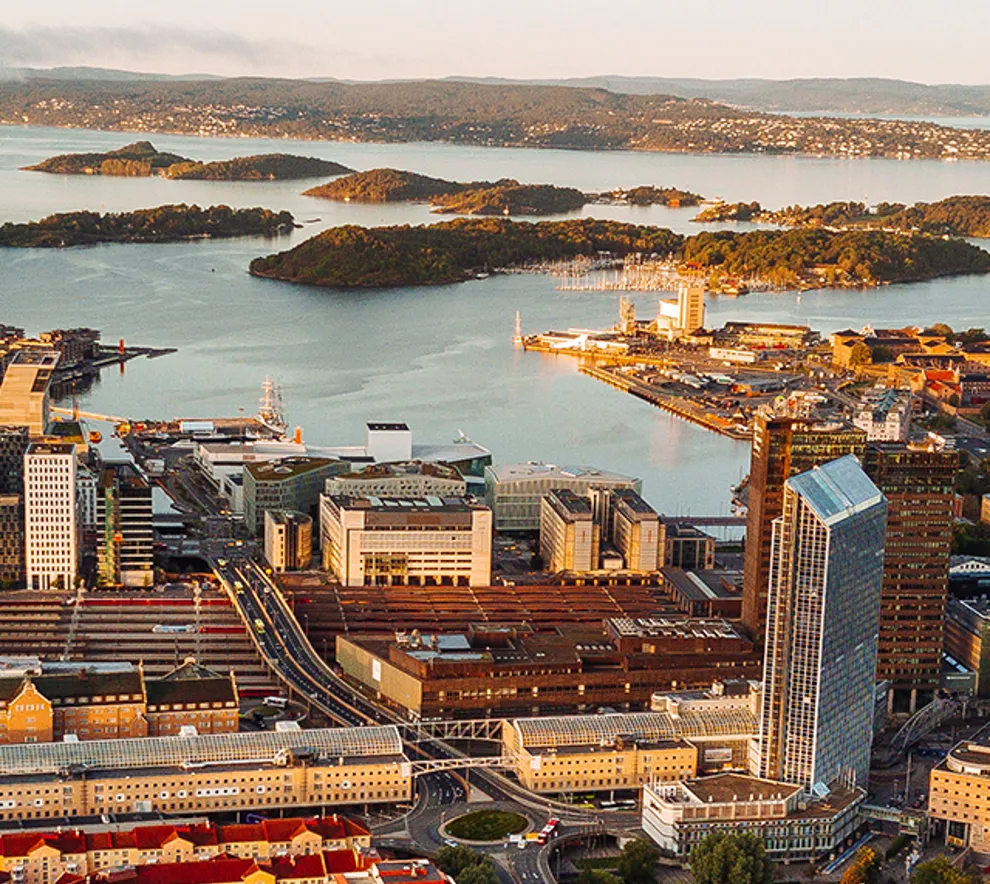 Flyfoto over Oslo sentrum