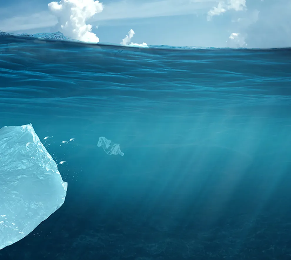 Plastikkposer og annet plastavfall som har havnet i havet