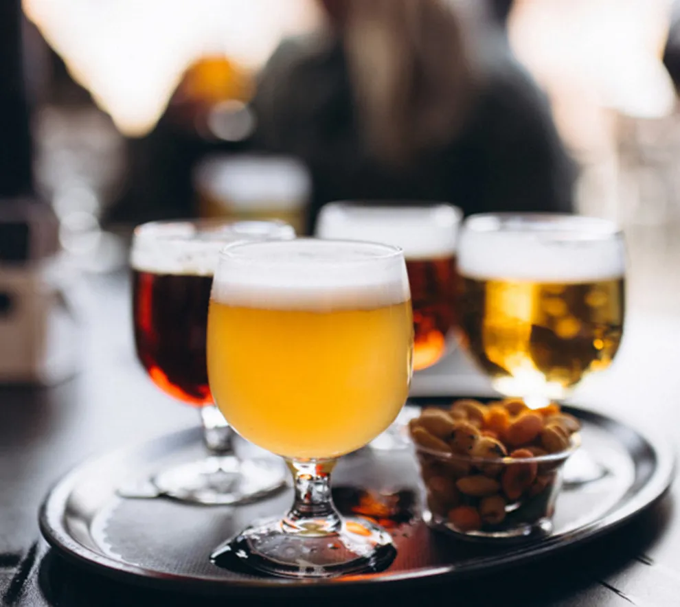 Brett med forskjellige øltyper