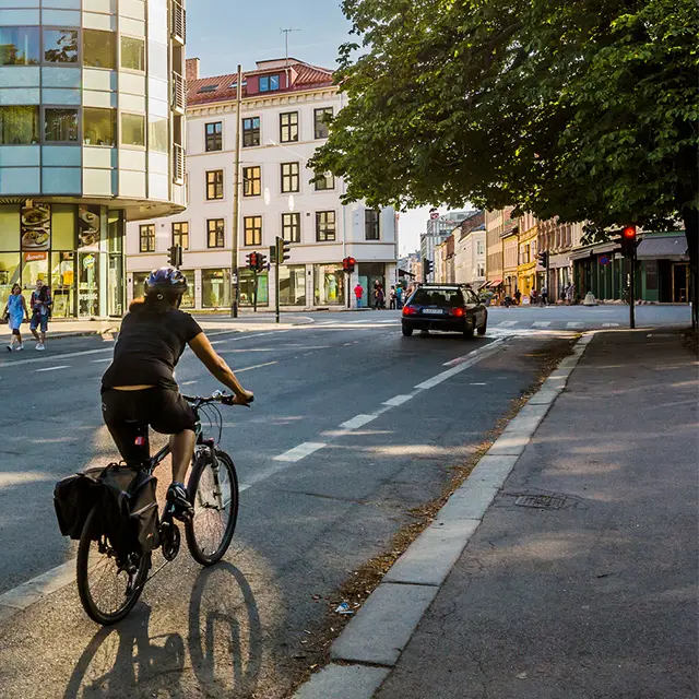 Person som sykler i Oslo