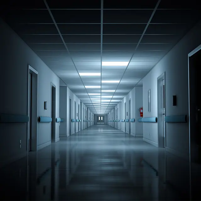 En mørk sykehuskorrdior