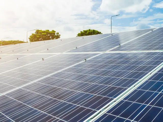 Solceller på en grøn åker