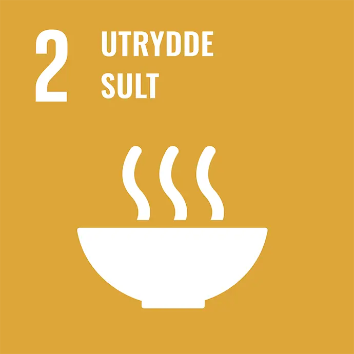 Logo for FN's bærekraftsmål nummer 2