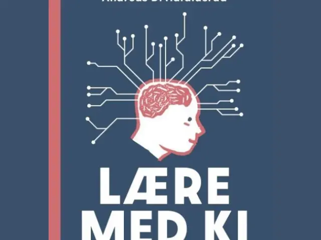 Bildeillustrasjon av bokcover: Hvordan lære med KI
