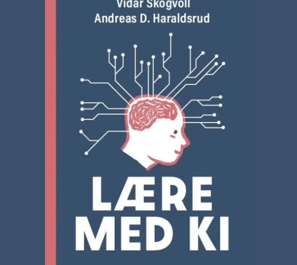 Bildeillustrasjon av bokcover: Hvordan lære med KI