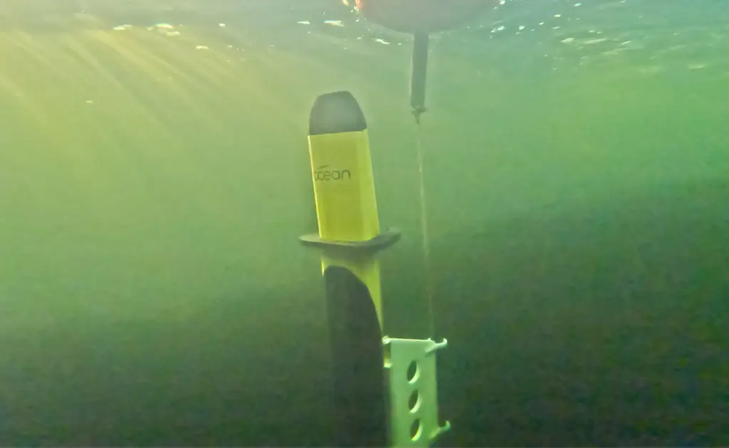 Gul bøye under vann