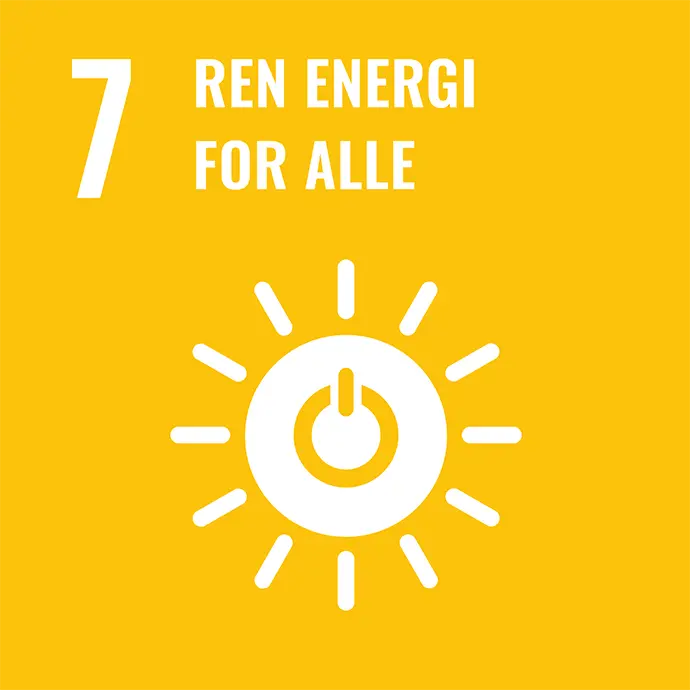 Logo for FN's bærekraftsmål nummer 7