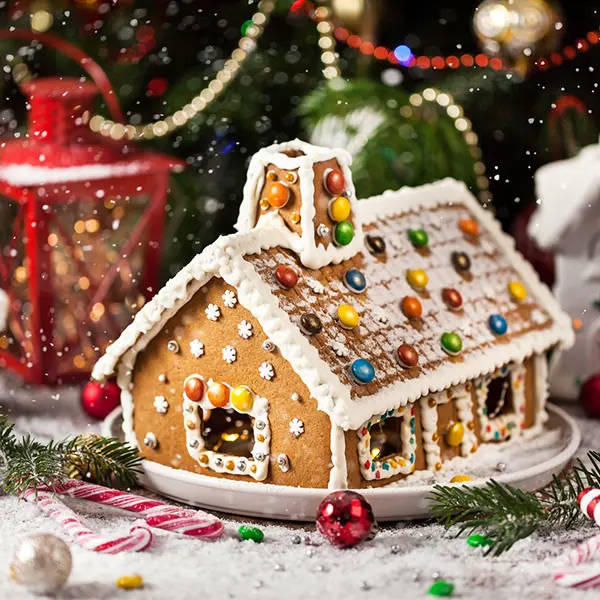 Pyntet pepperkakehus