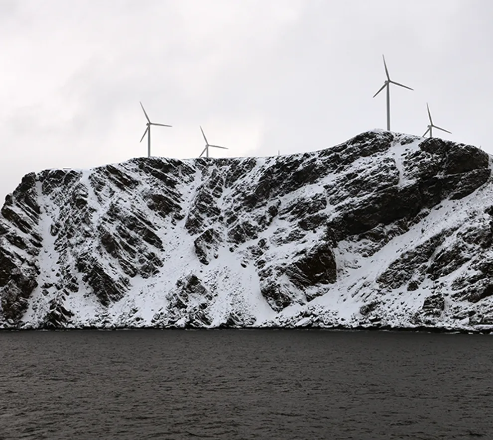 Vindmøller på land i vintermodus