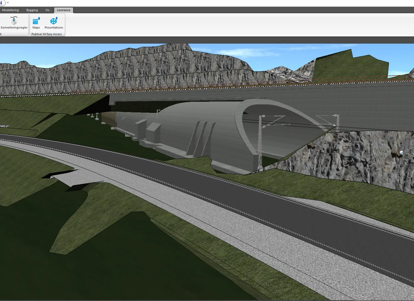 Skjermbilde av tunnelmodellering i NovaPoint