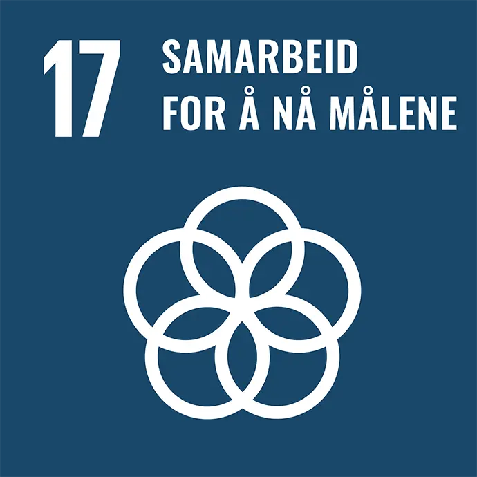 Logo for FN's bærekraftsmål nummer 17