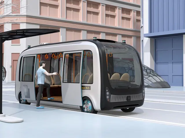 Digital skisse av autonom buss 