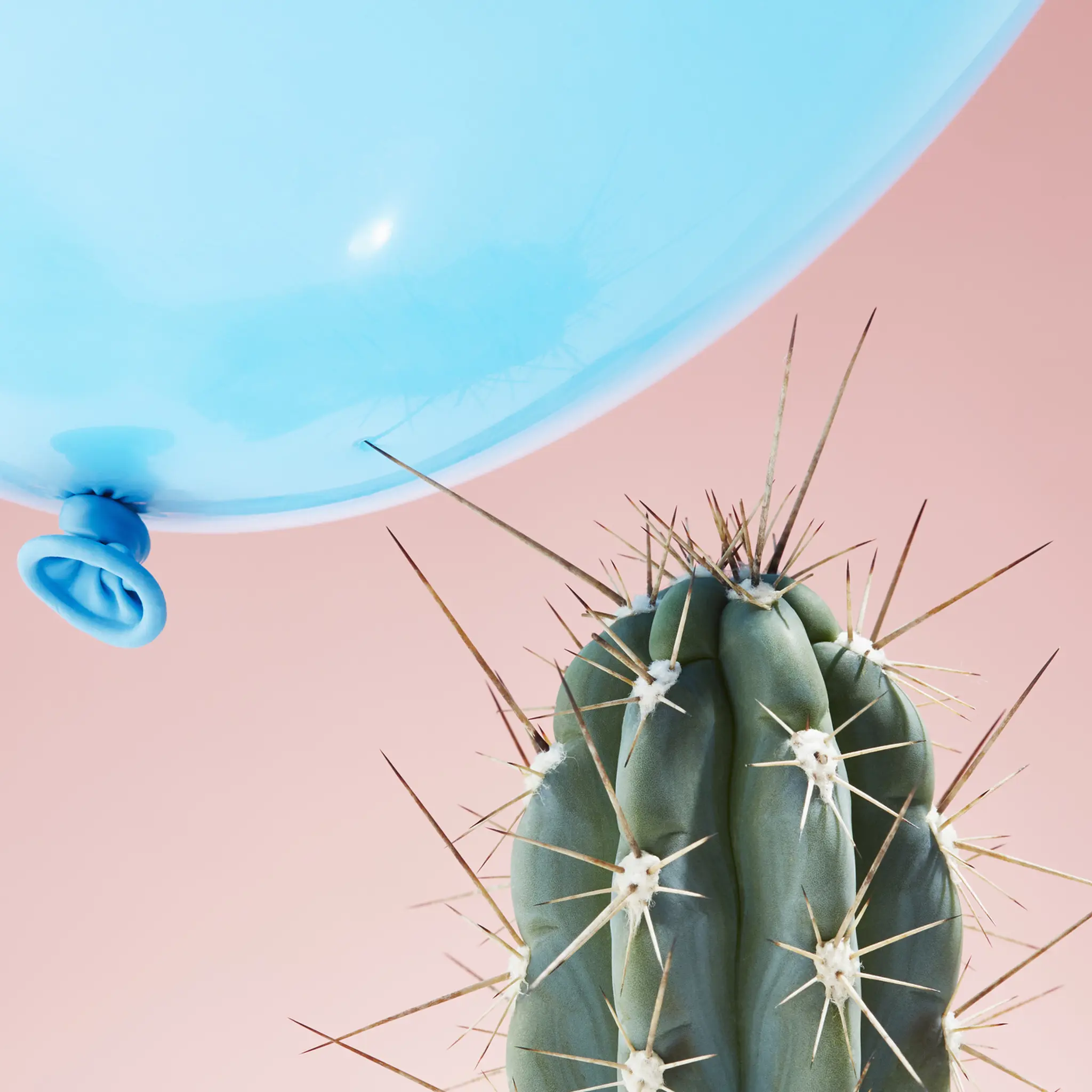 Illustrasjonsbilde av en ballong som stikkes av en kaktus
