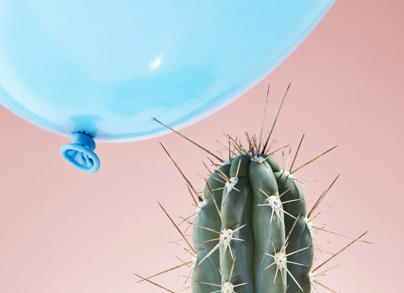 Illustrasjonsbilde av en ballong som stikkes av en kaktus