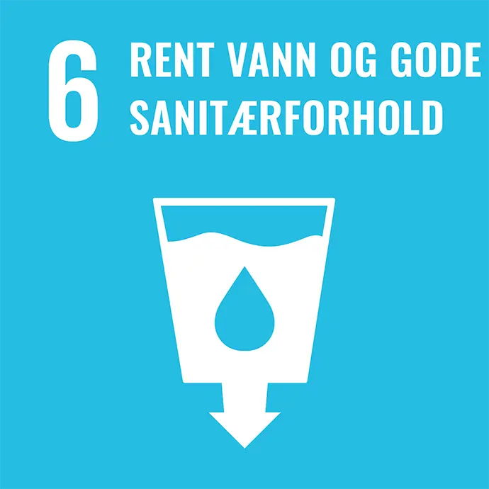 Logo for FN's bærekraftsmål nummer 6