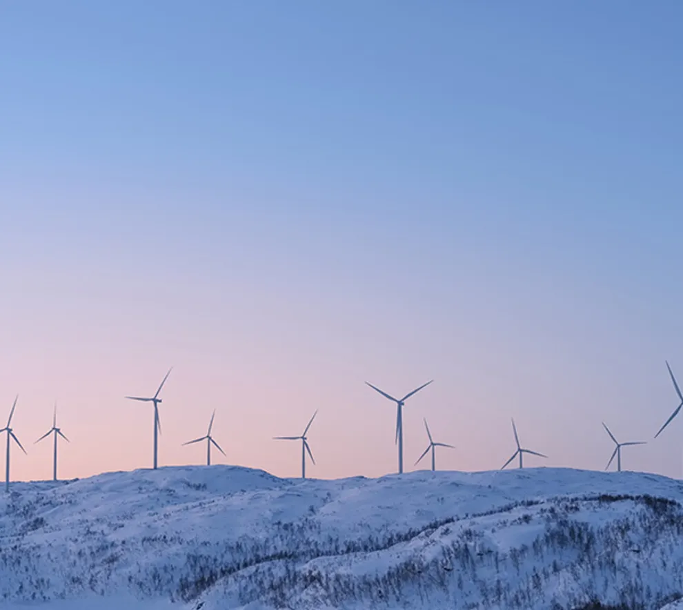 Vindmøller på en høyde