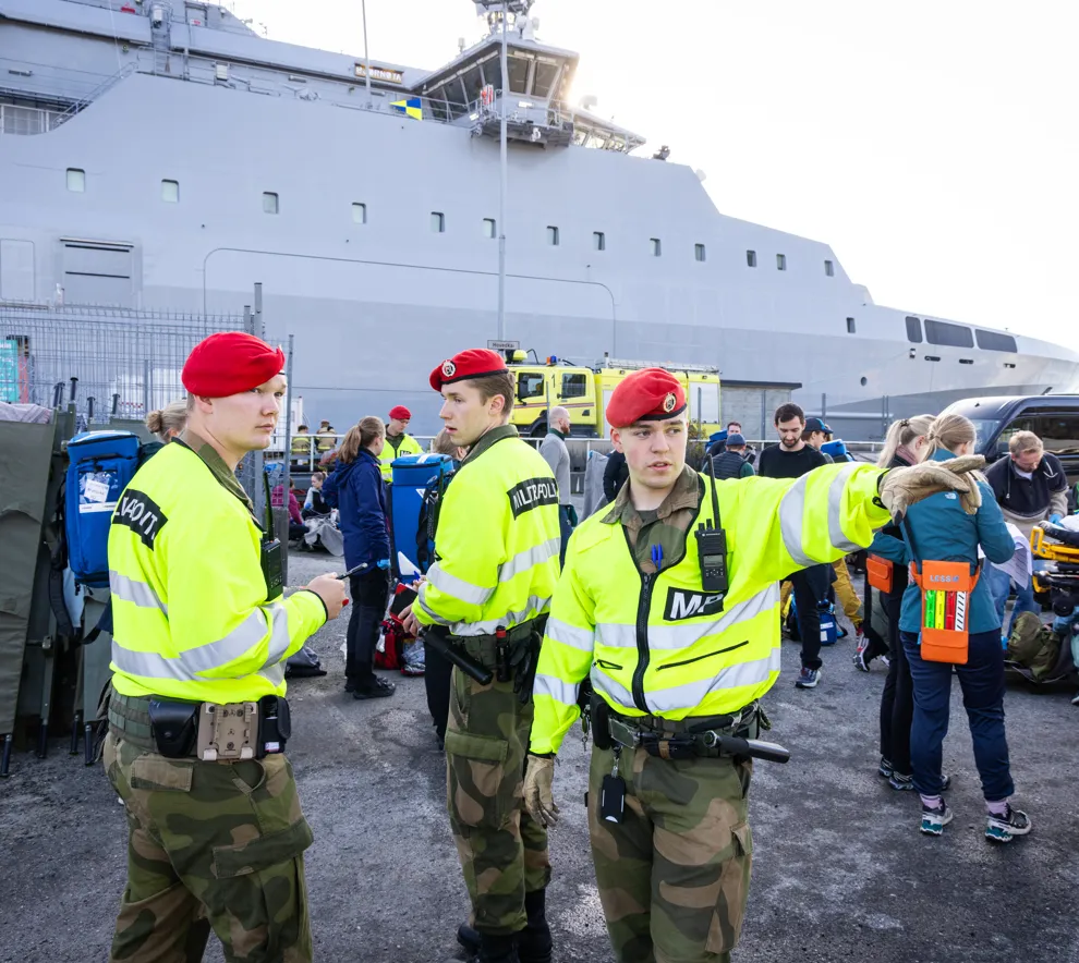 Legestudenter i beredskapsøvelse (Foto: Edward Valentin Coates / Forsvaret)