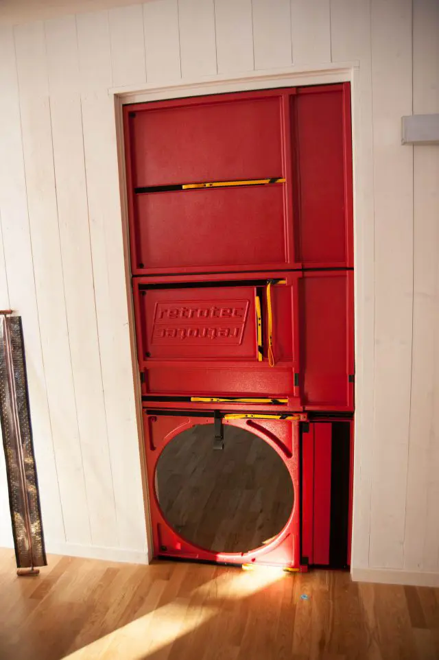  en Blower Door som brukes til å måle lekkasjetallet
