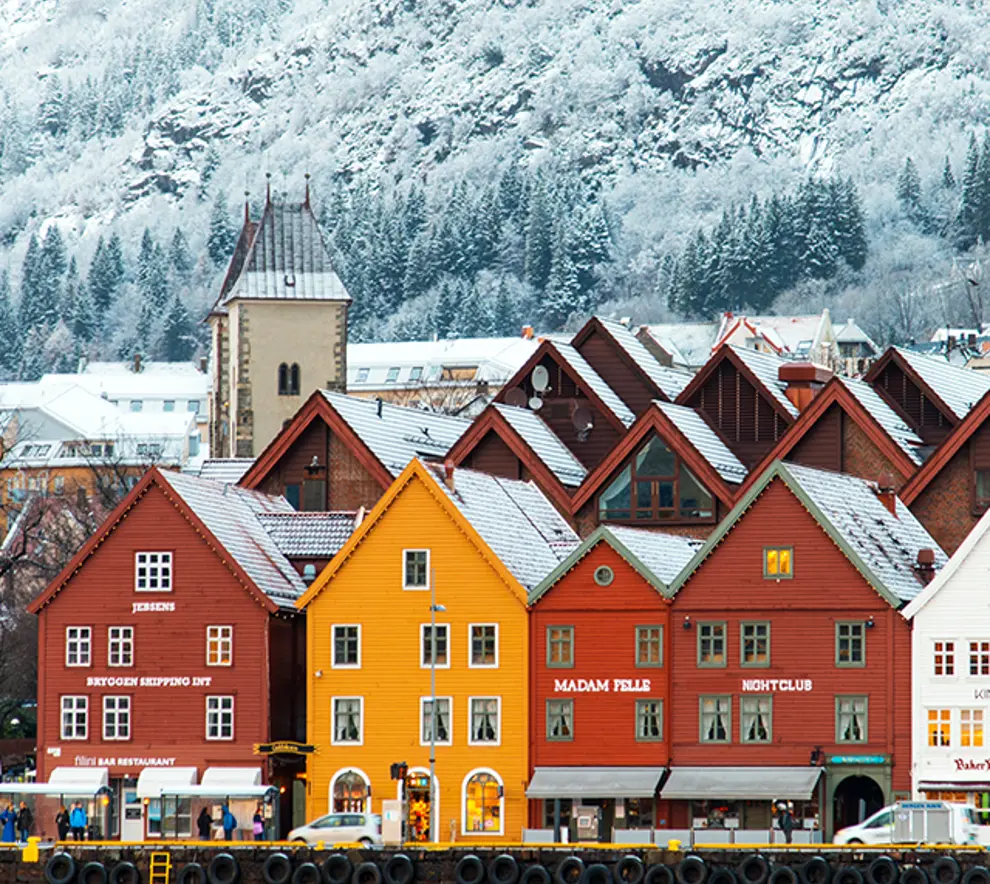Bergen brygge vinterstid