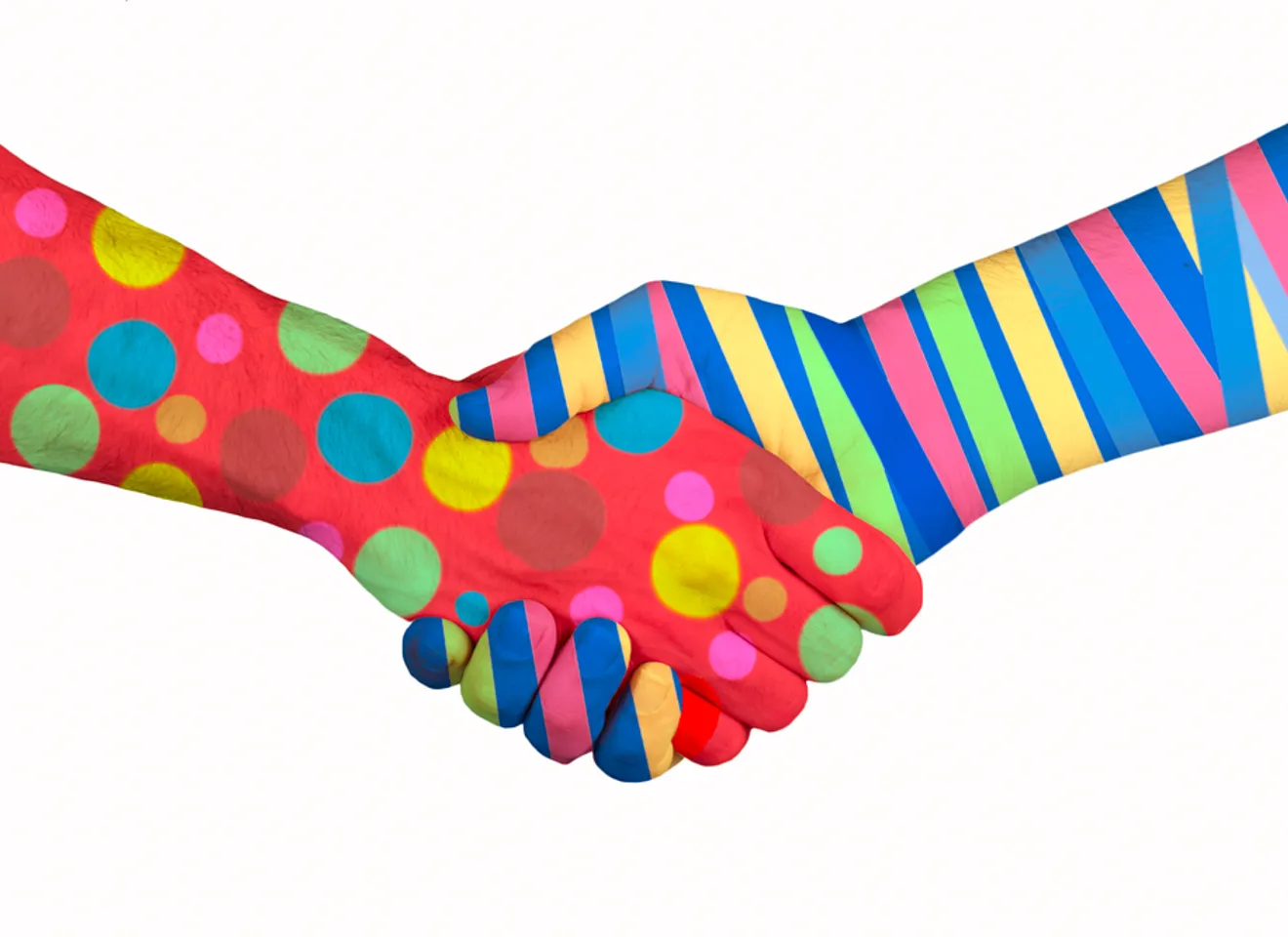 Colorful handshake