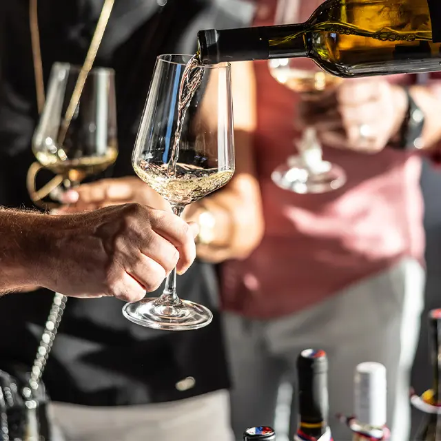 Glass med musserende vin