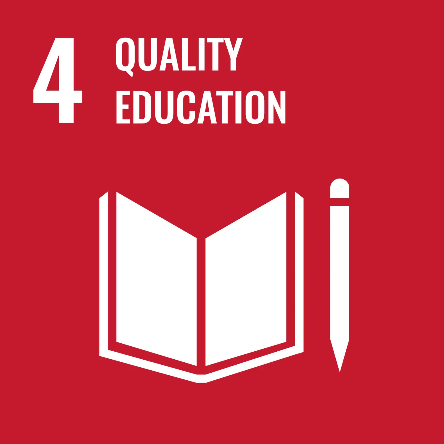 Logo for UN's sustainable development goal number 4