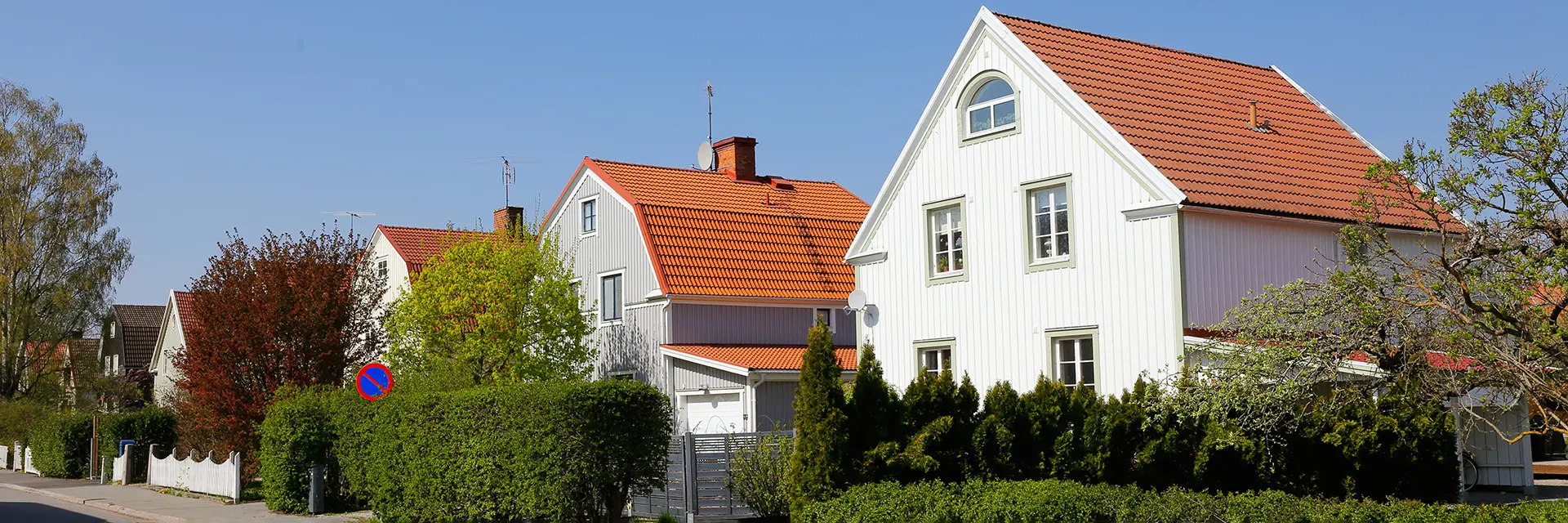 Flere eneboliger i en gate