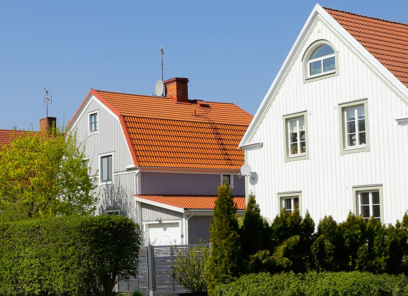 Flere eneboliger i en gate