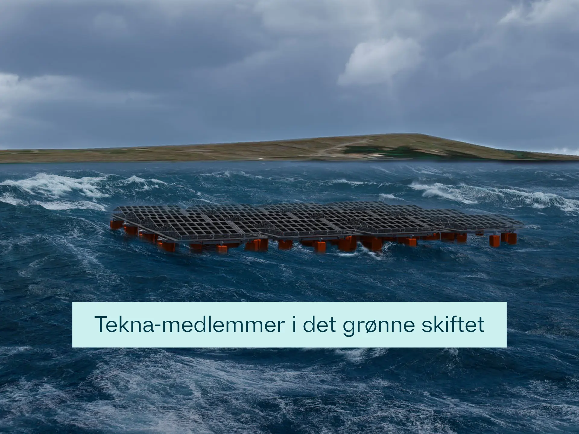 Illustrasjonsbilde av en flytende solselleannlegg på havet