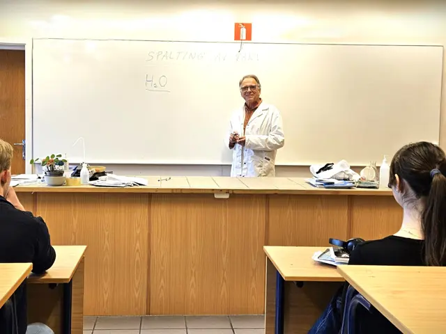 Lærer v tavle med elever