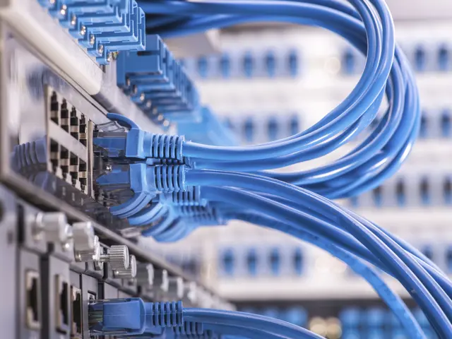 Network cable with high tech technology color background