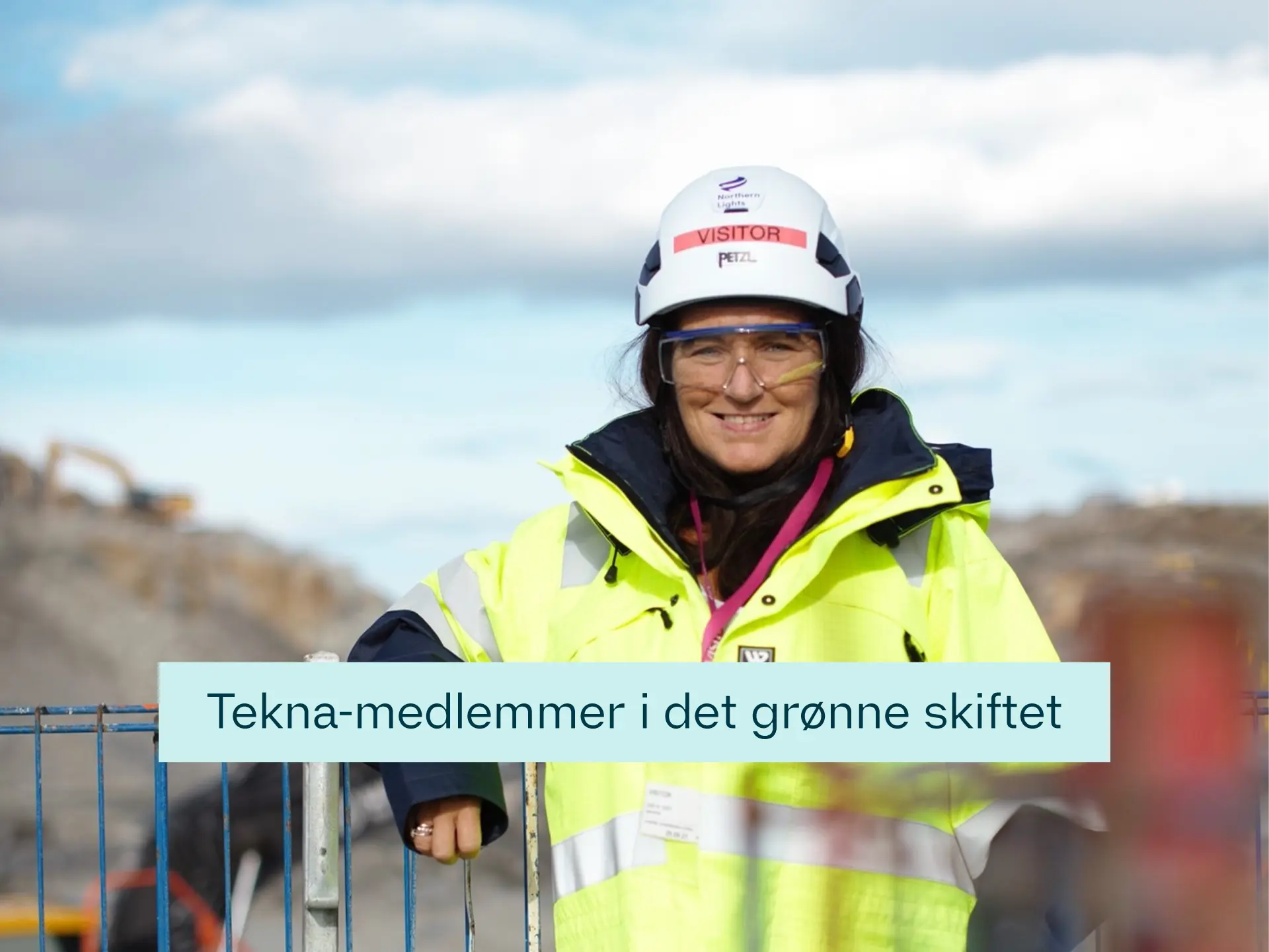 Portrett av Grete Tveit i verneutstyr