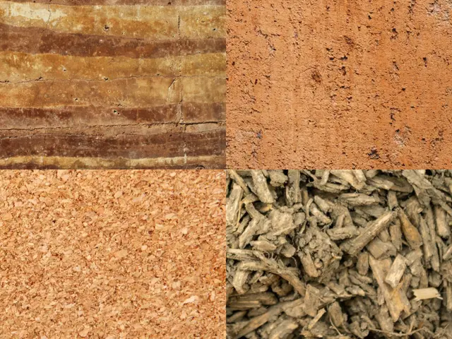 byggematerialer som leire og kork