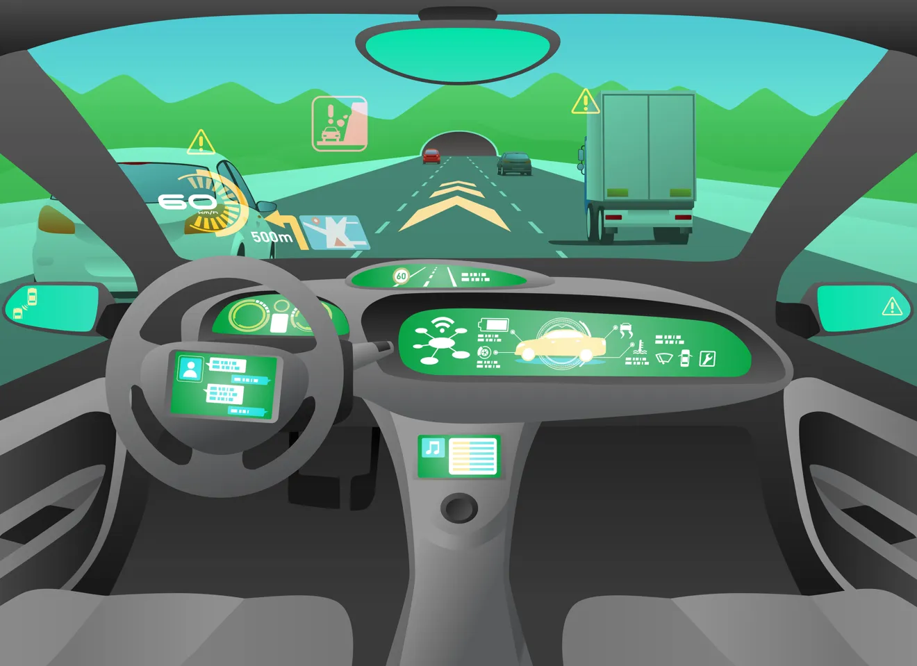 Autonomous cars belt concept