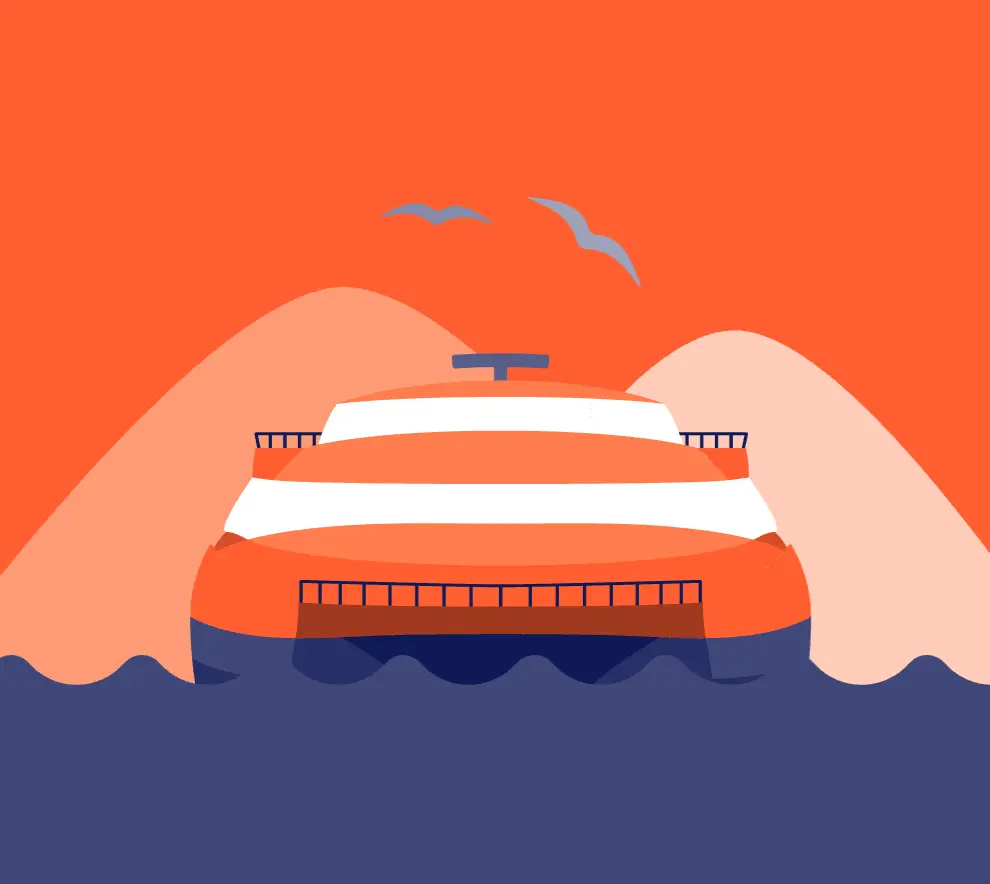 Illustrasjon av skip