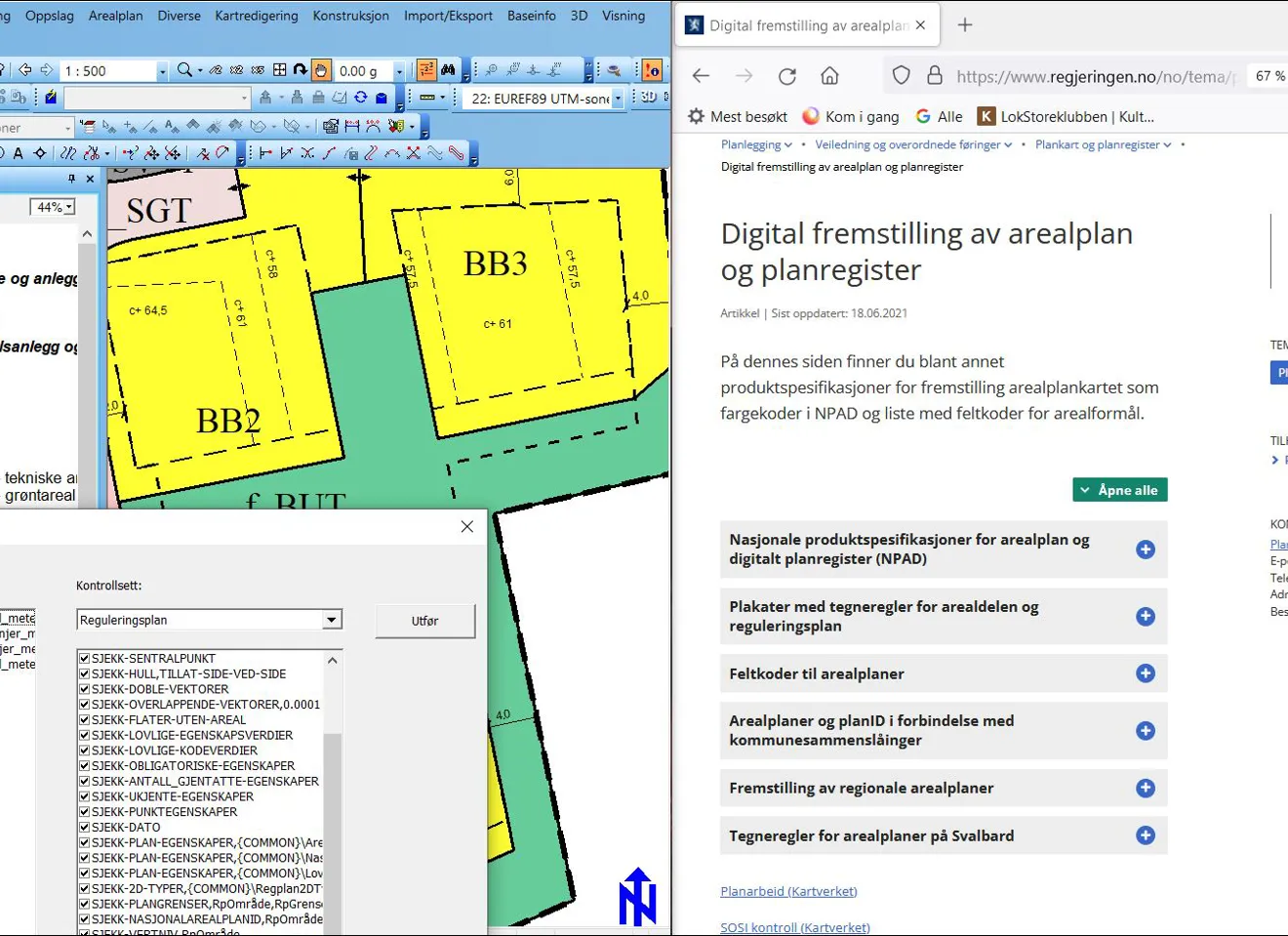 Digital fremstilling av arealplan og planregister