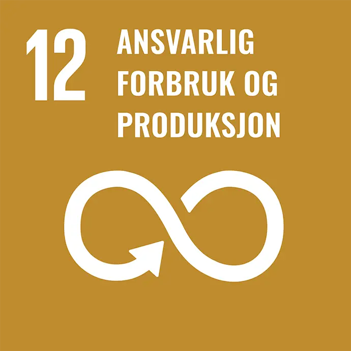 Logo for FN's bærekraftsmål nummer 12