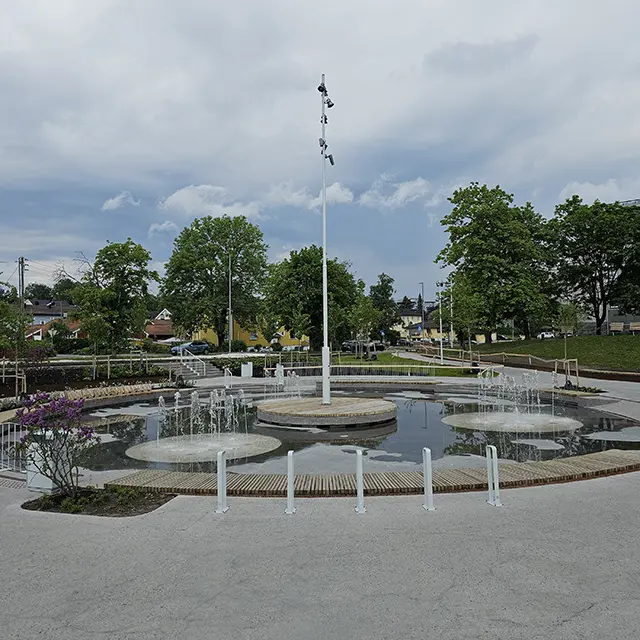Bilde av fontene Skårerparken Lørenskog