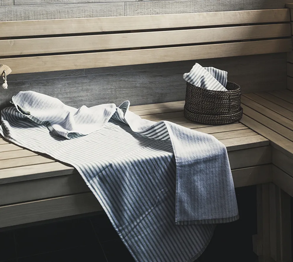 Håndkle i en badstu