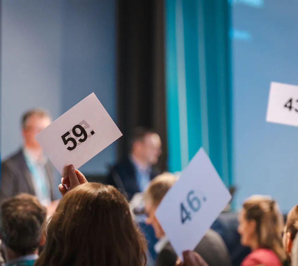 Personer som stemmer med voteringskort