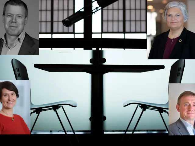 Bildemontasj av Irene Vik, Yngvar Kjønigsen, Per Olaf Brett og Wenche Olsen