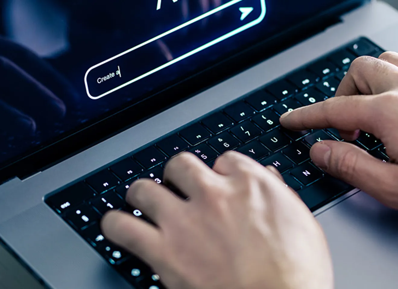 Person som bruker kunstig intelligens