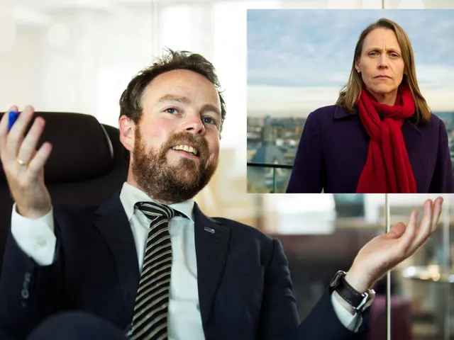 Bildemontasj av Arbeids- og sosialminister Torbjørn Røe Isaksen og portrett av Tekna-president Lise Lyngsnes Randeberg